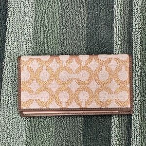 Coach Elegant Gold and Brown Women's check book wallet